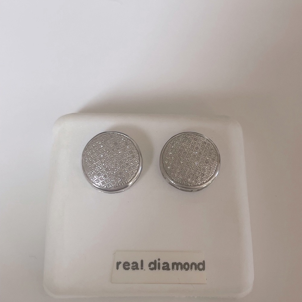 925 Sterling Silver Earrings diamonds studs💎